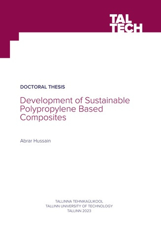 Development of sustainable polypropylene based composites = Polüpropeeni baasil jätkusuutlike komposiitide arendus 