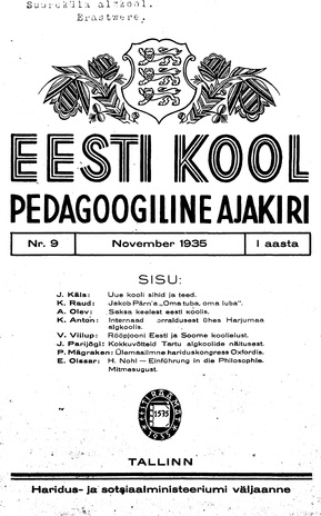 Eesti Kool ; 9 1935-11