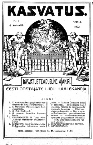 Kasvatus ; 8 1922-04