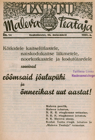 Tartu Maleva Teataja ; 14 1937-12-22