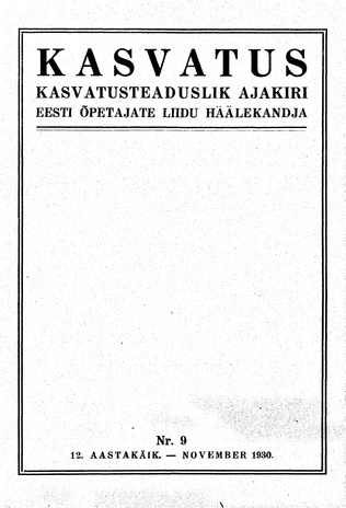 Kasvatus ; 9 1930-11