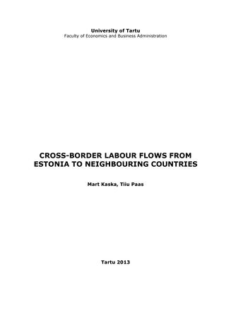 Cross-border labour flows from Estonia to neighbouring countries
