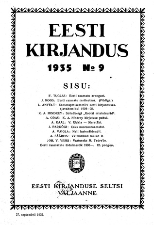 Eesti Kirjandus ; 9 1935