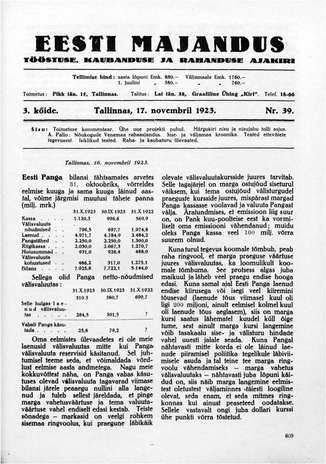 Eesti Majandus ; 39 1923-11-17