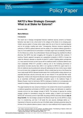 NATO’s new strategic concept: what is at Stake for Estonia? 