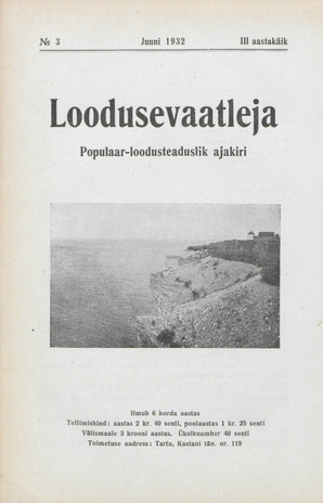 Loodusevaatleja : populaar-loodusteaduslik ajakiri ; 3 1932-06