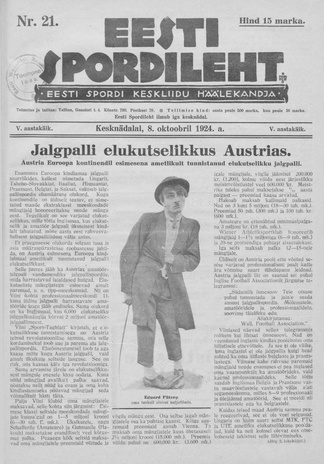 Eesti Spordileht ; 21 1924-10-08