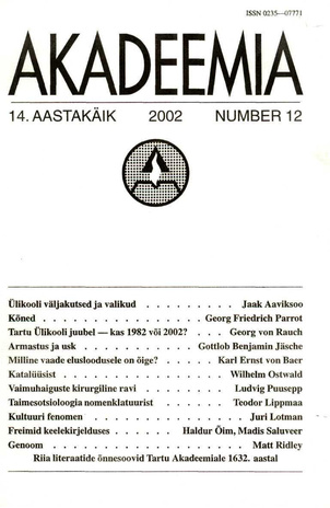 Akadeemia ; 12 2002