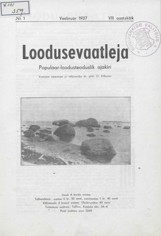 Loodusevaatleja : populaar-loodusteaduslik ajakiri ; 1 1937-02-08
