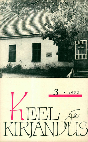 Keel ja Kirjandus ; 3 1970-03