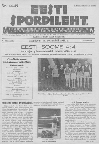 Eesti Spordileht ; 44-45 1929-12-14