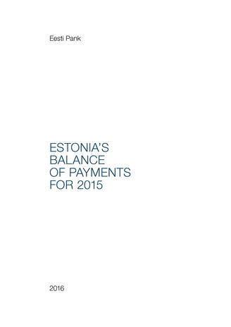 Estonia's balance of payments yearbook ; 2015