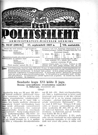 Eesti Politseileht ; 36-37 1927