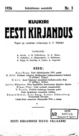 Eesti Kirjandus ; 3 1926