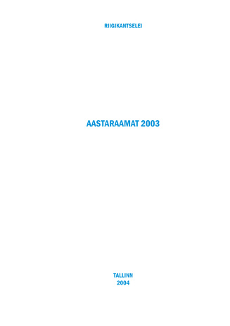 Riigikantselei aastaraamat ; 2003