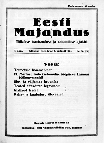 Eesti Majandus ; 30 1924-08-05