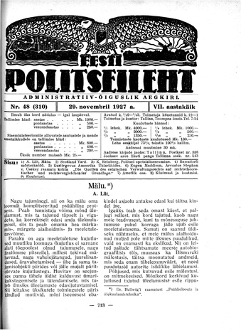 Eesti Politseileht ; 48 1927