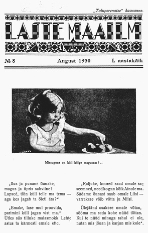 Laste Maailm : "Taluperenaise" kaasanne ; 8 1930-08