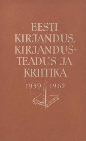 Eesti kirjandus, kirjandusteadus ja kriitika 1959-1962 : bibliograafia 