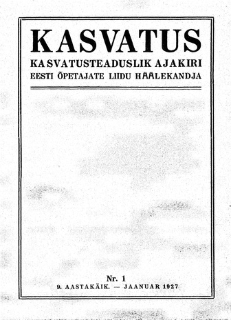 Kasvatus ; 1 1927-01