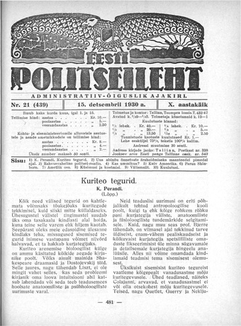 Eesti Politseileht ; 21 1930