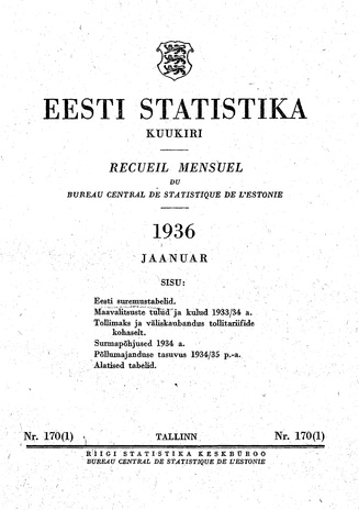 Eesti Statistika : kuukiri ; 170 (1) 1936-01