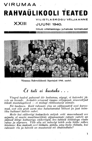 Virumaa Rahvaülikooli Teated ; 23 1940-06