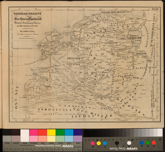 General-Charte von Liv-, Cur- u. Ehstland zu Kruses Antiquar-Reise auf Allerhöchsten Befehl unternommen im Jahre 1839 : Mit alten und neuen Namen 