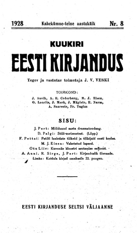 Eesti Kirjandus ; 8 1928