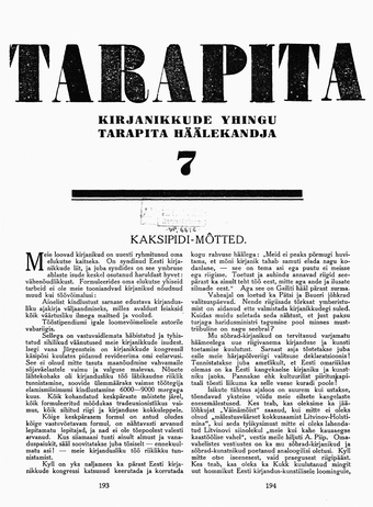 Tarapita ; 7 1921-1922