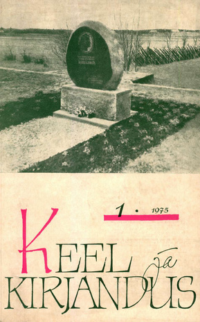 Keel ja Kirjandus ; 1 1975-01