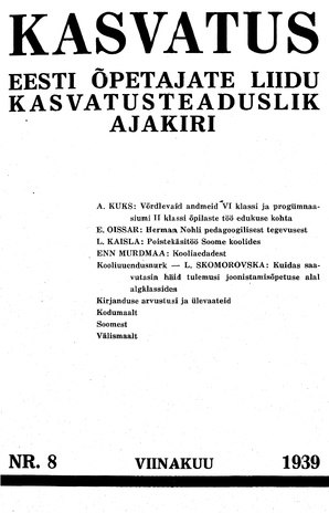 Kasvatus ; 8 1939-10