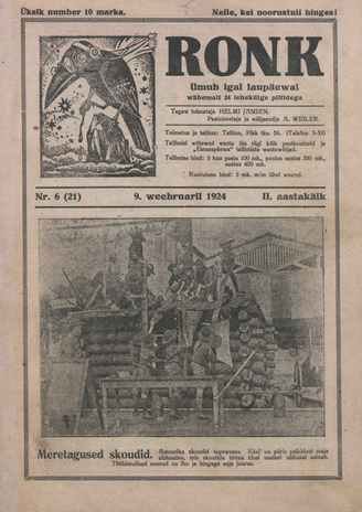 Ronk : perekonna ja noorsoo ajakiri ; 6 (21) 1924-02-09