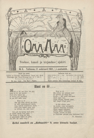 Oma Maa : teaduse, kunsti ja kirjanduse ajakiri ; 6 1907-02-17