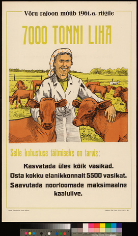 Võru rajoon müüb 1961. a. riigile 7000 tonni liha