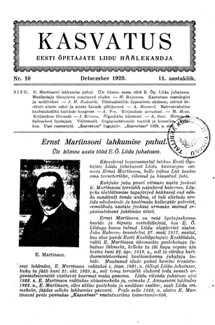 Kasvatus ; 10 1929-12