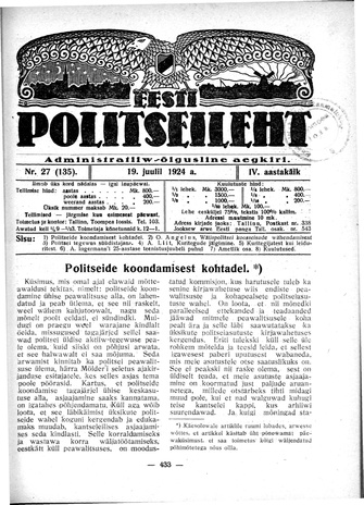 Eesti Politseileht ; 27 1924