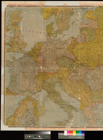 Scherli Kesk-Euroopa seinakaart peale ilmasõda = Scherls Wandkarte von Mittel-Europa nach dem Weltkriege 