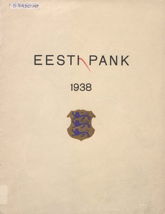 Eesti Panga 1938. a. aruanne