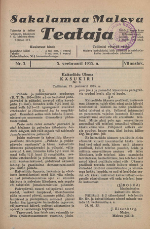 Sakalamaa Maleva Teataja ; 3 1935-02-05