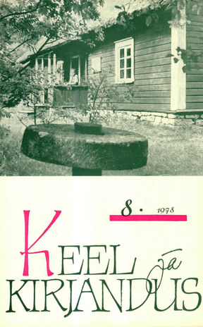 Keel ja Kirjandus ; 8 1978-08