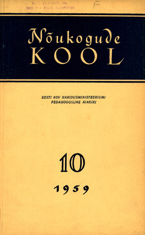 Nõukogude Kool ; 10 1959-10