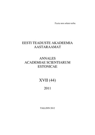 Eesti Teaduste Akadeemia aastaraamat ; 17 (44) 2011