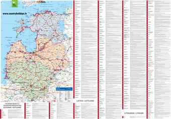 Cycling map of Latvia, Lithuania, Estonia = Radwanderkarte Lettland, Litauen, Estland 