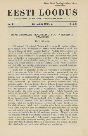 Eesti Loodus ; 2 1934-03-25