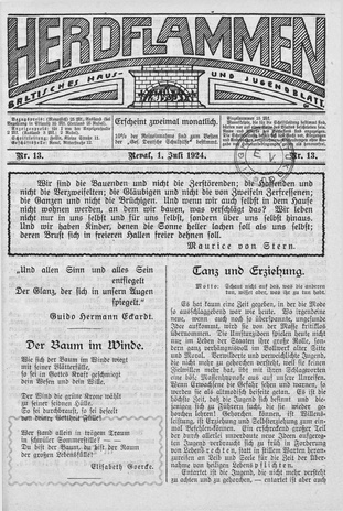Herdflammen : Baltisches Haus- und Jugendblatt ; 13 1924-07-01