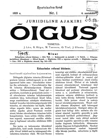 Õigus ; 1 1923