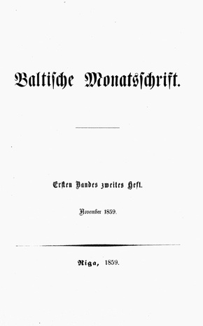 Baltische Monatsschrift ; 2 1859-11