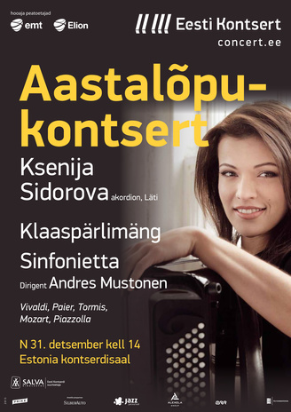 Aastalõpukontsert : Ksenija Sidorova, Klaaspärlimäng Sinfonietta 