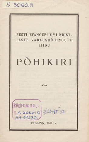 Eesti Evangeeliumi Kristlaste Vabausuühingute Liidu põhikiri
